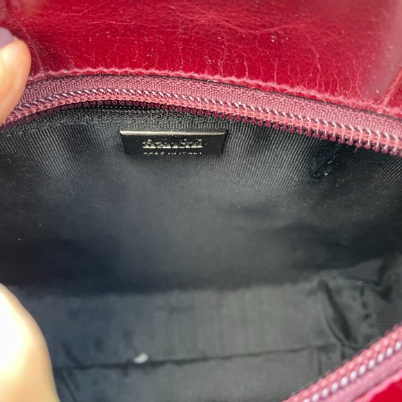 NWT - FRANCHI WINE (CORDOVAN) LEATHER SHOULDER BAG - FROM BLOOMINGDALES - Picture 7 of 15